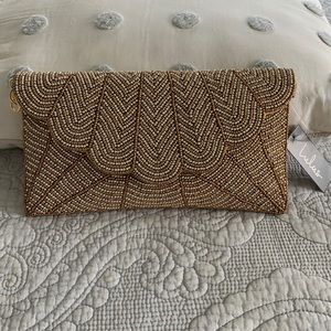 GOLD BEADED CLUTCH